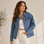 Women's Premium Denim Jacket | 100% Cotton Classic Trucker Jacket