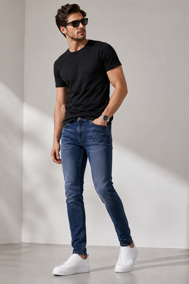 Men's Premium Stretch Slim Fit Denim Jeans Hover Image