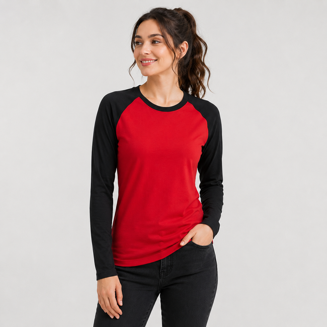 Women's Premium Raglan Sleeve T-Shirt | Casual Cotton Blend Baseball Tee Hover Image